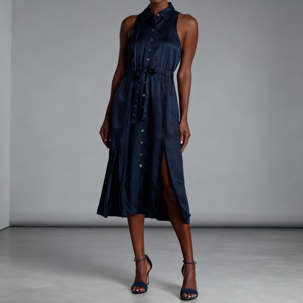 Cinq a Sept Joyce Sleeveless Tie Waist‎ Midi Dress size 2